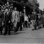 Le Comité directeur en tête du cortège : M. Ledoyen, J. Toublanc, G. (…)